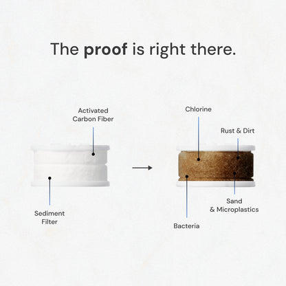 Diagram of water filtration process with labeled components on a white background